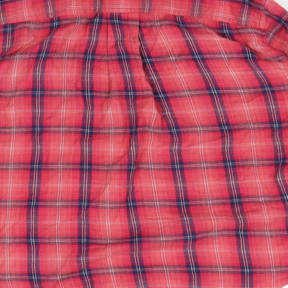 Topshop Womens Red Check  Basic Button-Up Size 12