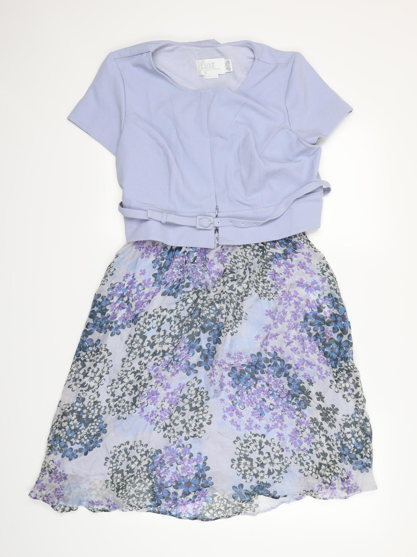 Seraphine Womens Purple Floral  Fit & Flare  Size 12