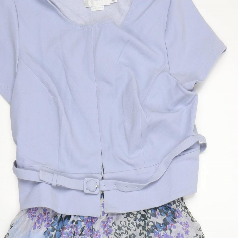 Seraphine Womens Purple Floral  Fit & Flare  Size 12