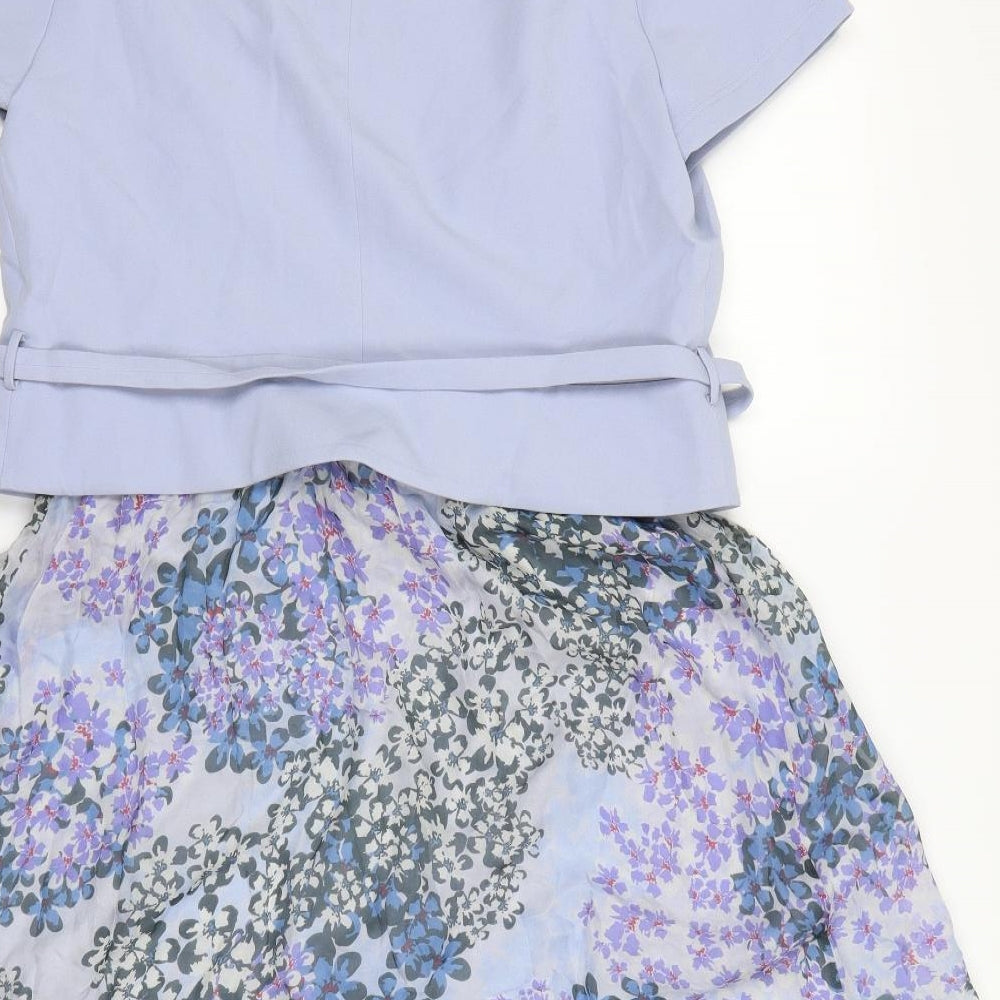 Seraphine Womens Purple Floral  Fit & Flare  Size 12