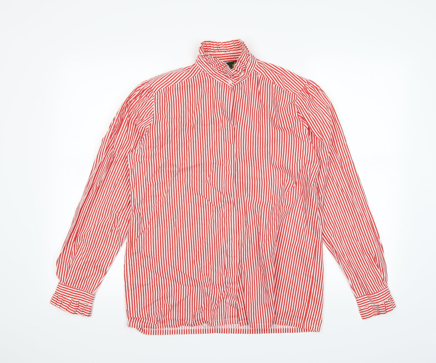 Jumpers Womens Red Striped  Basic Button-Up Size M