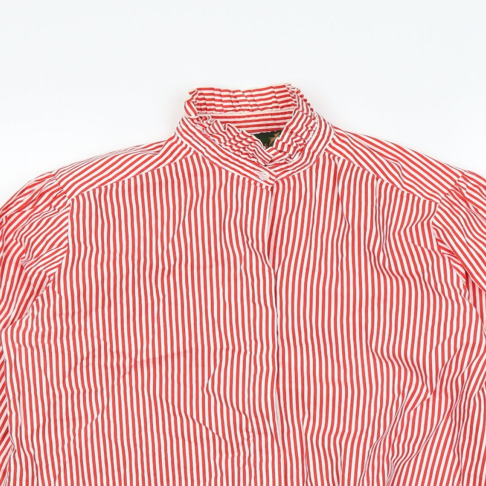 Jumpers Womens Red Striped  Basic Button-Up Size M
