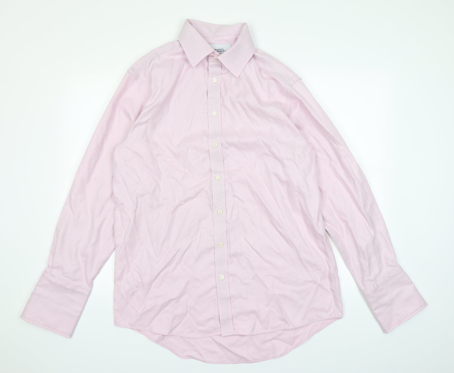 Charles Tyrwhitt Mens Red Striped   Button-Up Size M
