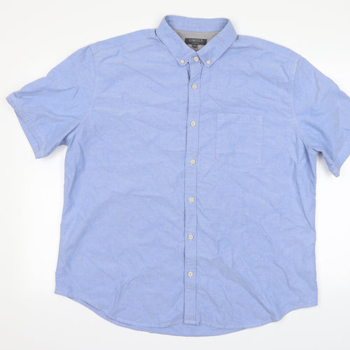 m&s Womens Blue Striped  Basic Button-Up Size 2XL