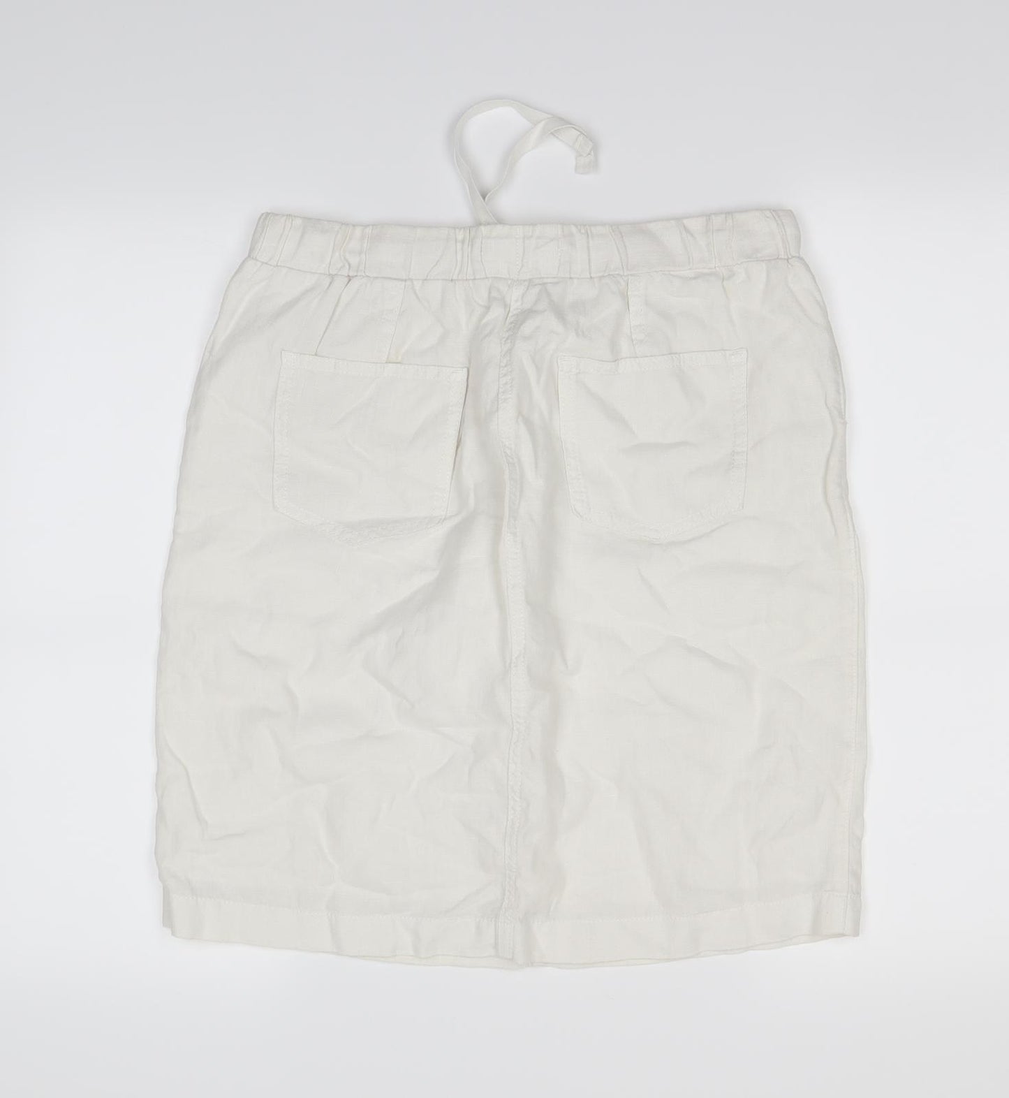 m&s Womens White   Pleated Skirt Size 12