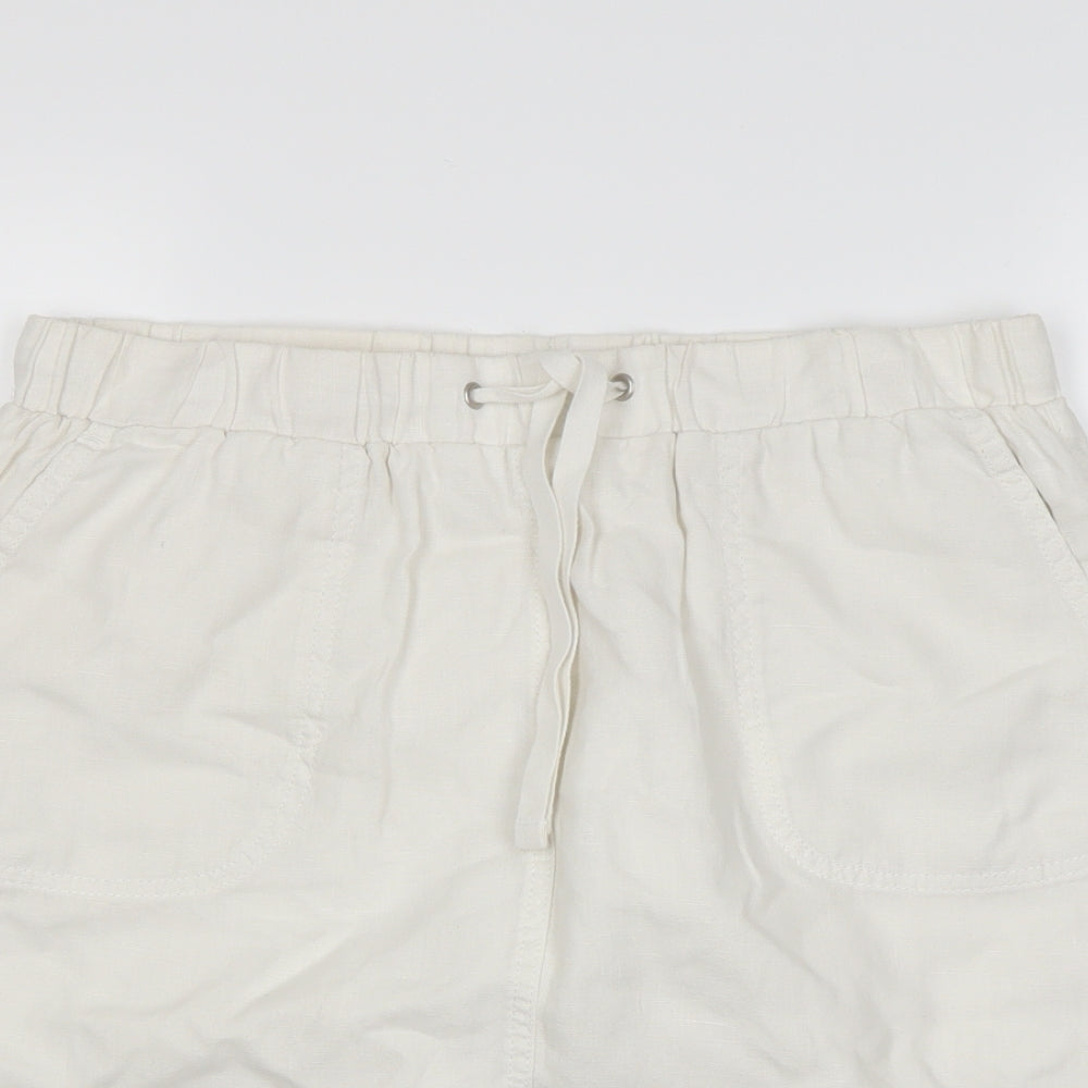 m&s Womens White   Pleated Skirt Size 12