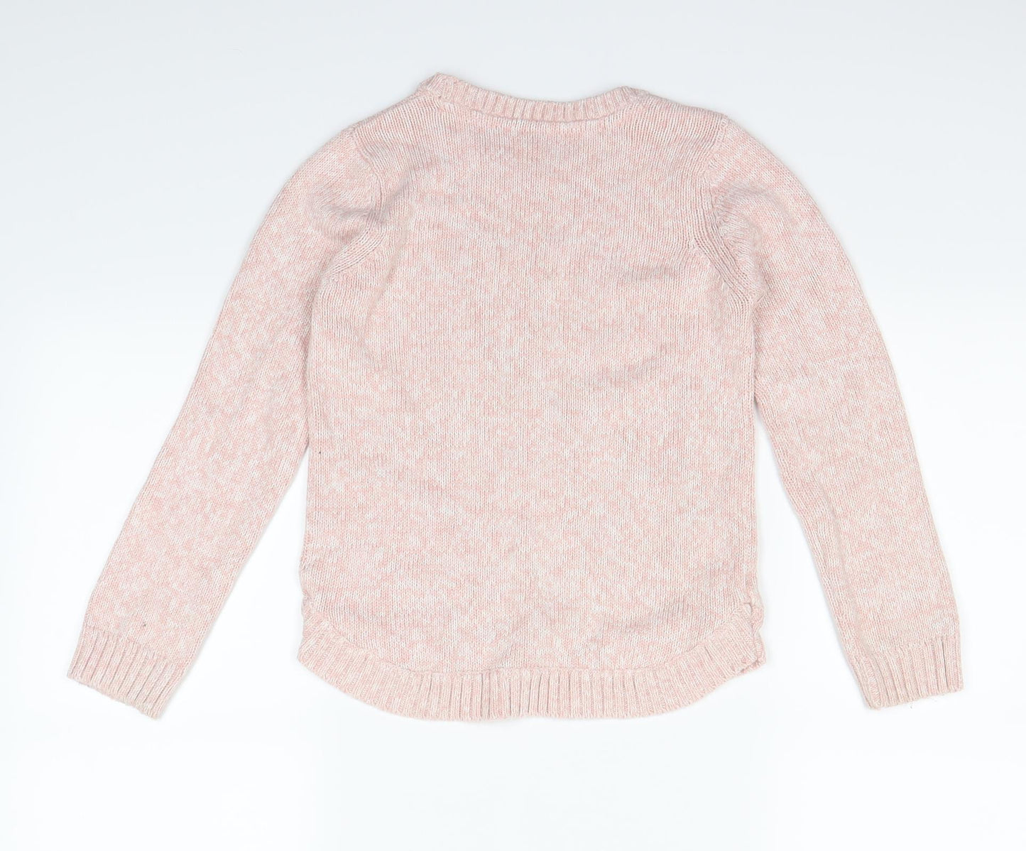 Preworn Girls Pink   Pullover Jumper Size 7-8 Years