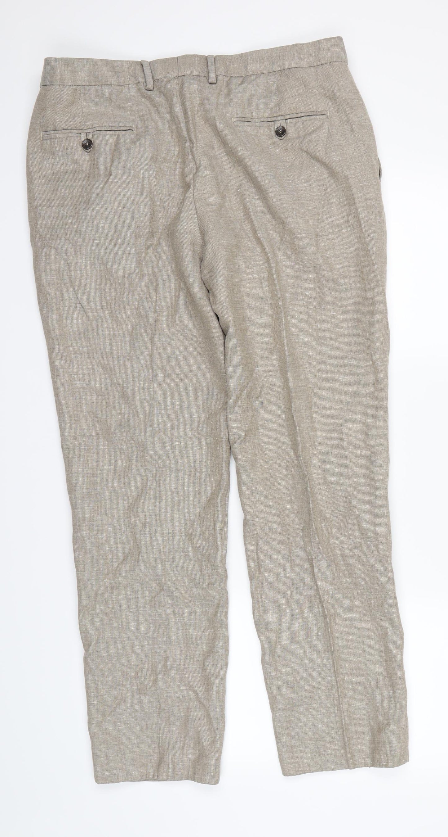 M&S  Mens Beige   Dress Pants Trousers Size S L30 in