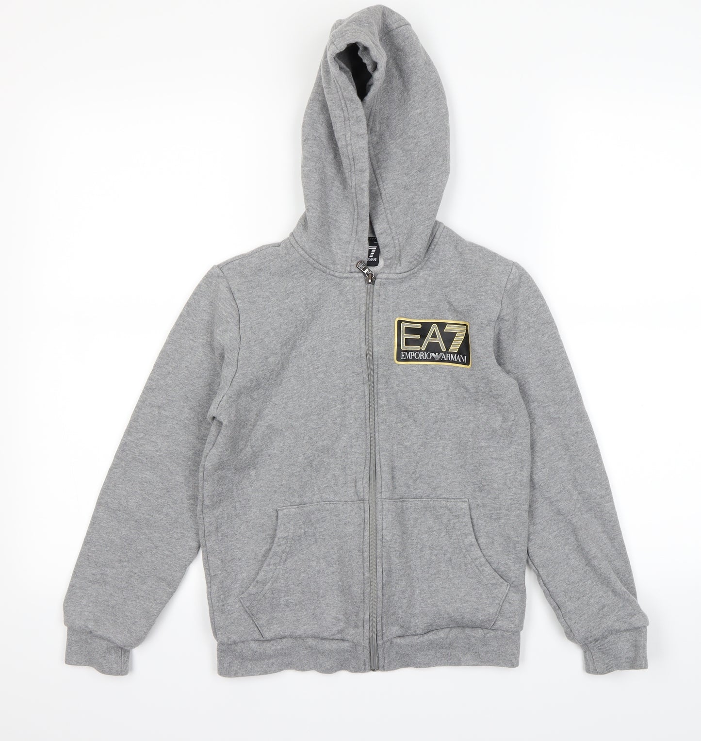 EA7 Girls Grey   Full Zip Hoodie Size 12 Years