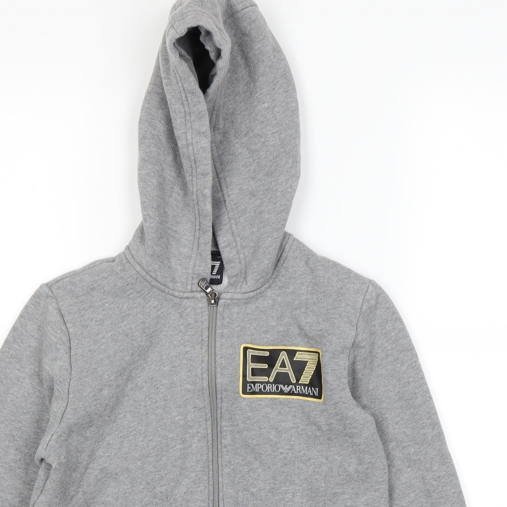 EA7 Girls Grey   Full Zip Hoodie Size 12 Years