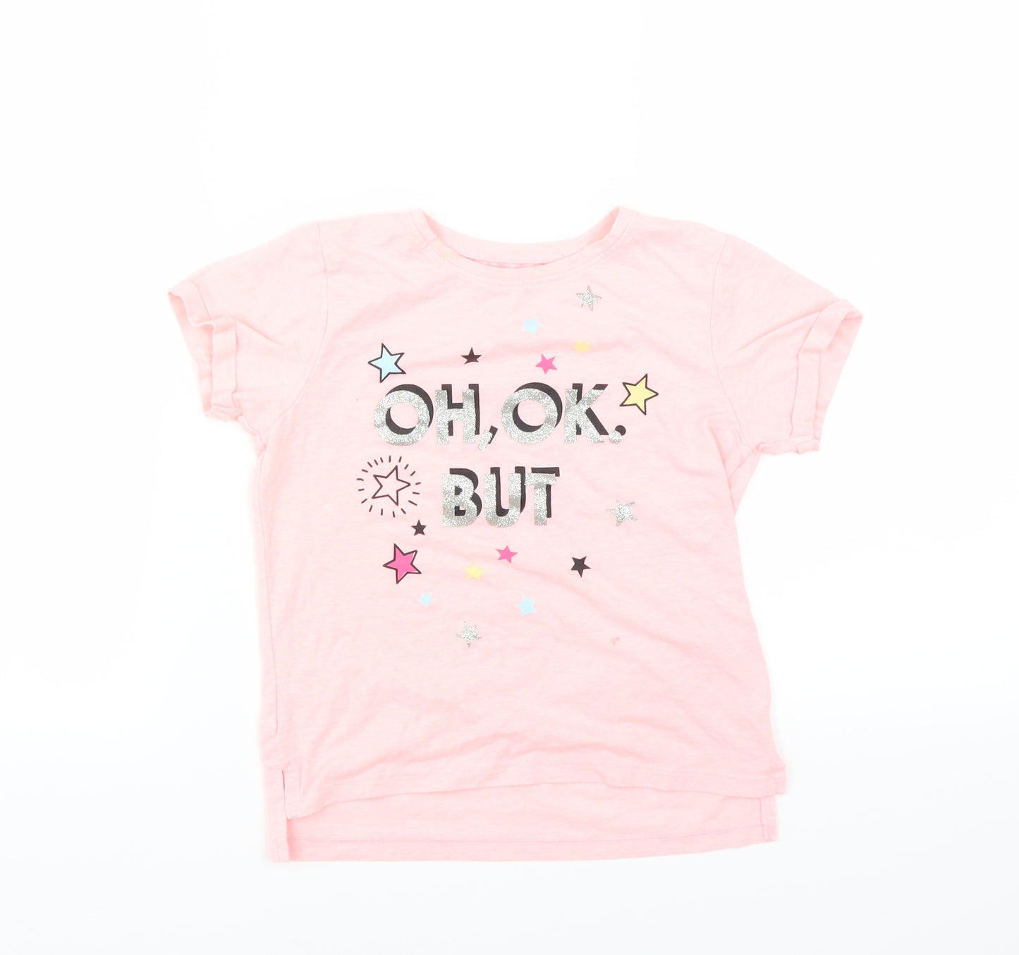 Matalan Girls Pink   Basic T-Shirt Size 6 Years