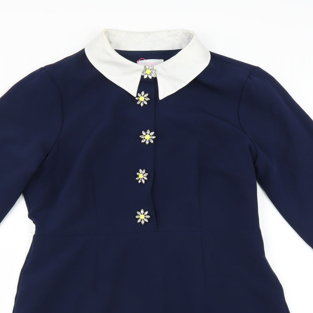 Savida Womens Blue   Shirt Dress  Size M