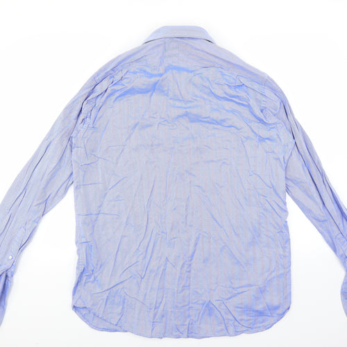 Austin Reed Mens Blue Striped   Dress Shirt Size 17