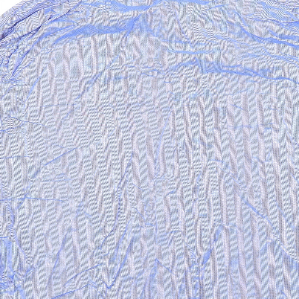 Austin Reed Mens Blue Striped   Dress Shirt Size 17