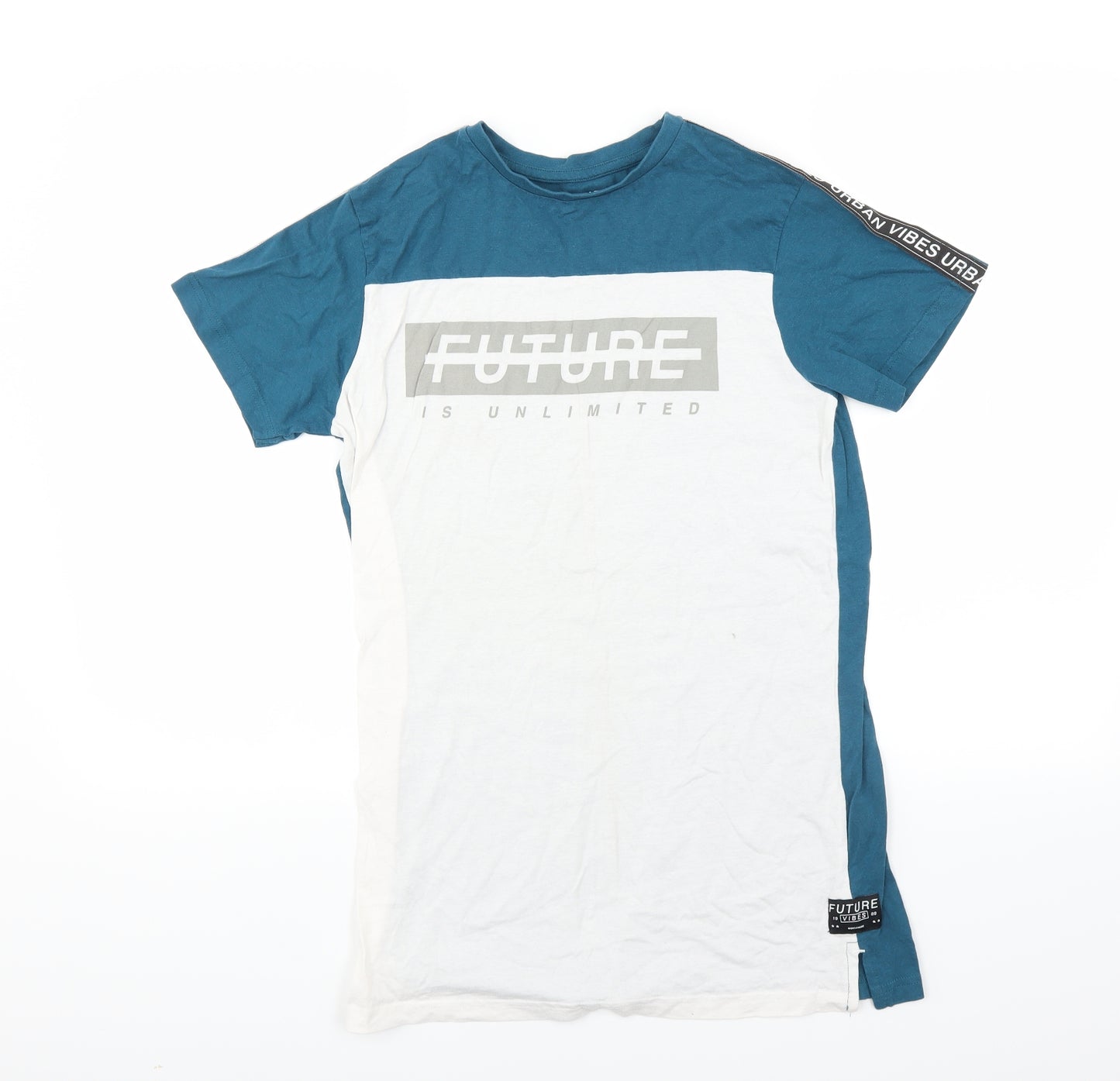 Primark Boys Blue   Basic T-Shirt Size 13-14 Years  - future is unlimited