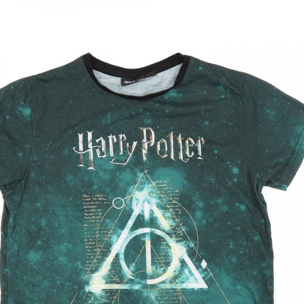Harry Potter Girls Green   Basic T-Shirt Size 14-15 Years