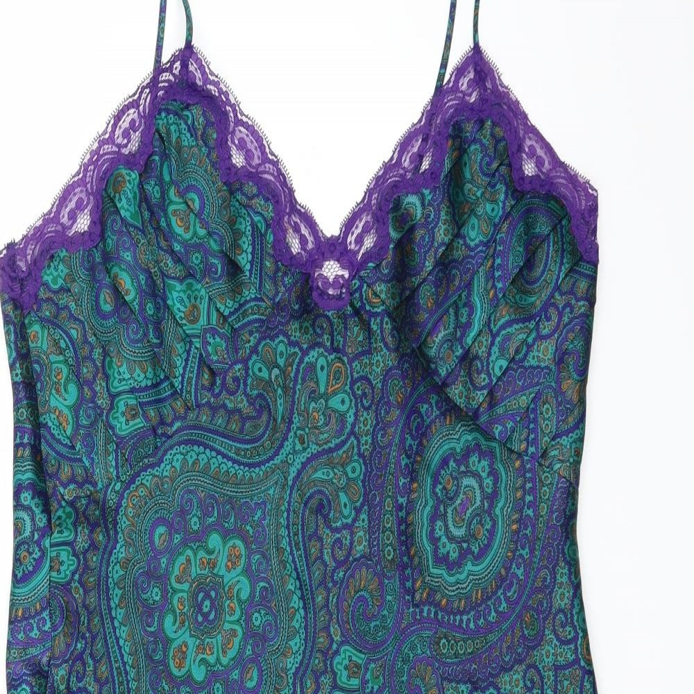 Victoria's Secret Womens Green Paisley  Babydoll Gown Size M