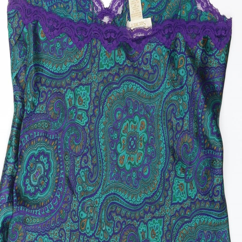 Victoria's Secret Womens Green Paisley  Babydoll Gown Size M
