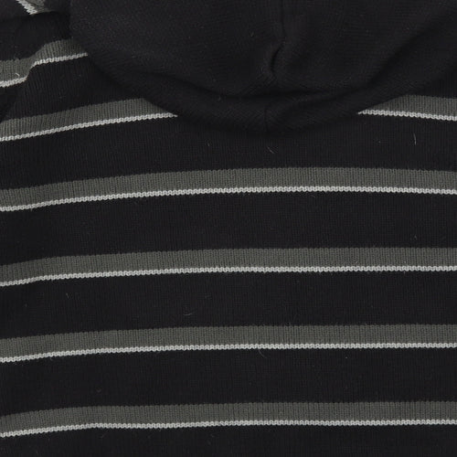 Blue Inc Mens Black Striped  Full Zip Jumper Size L