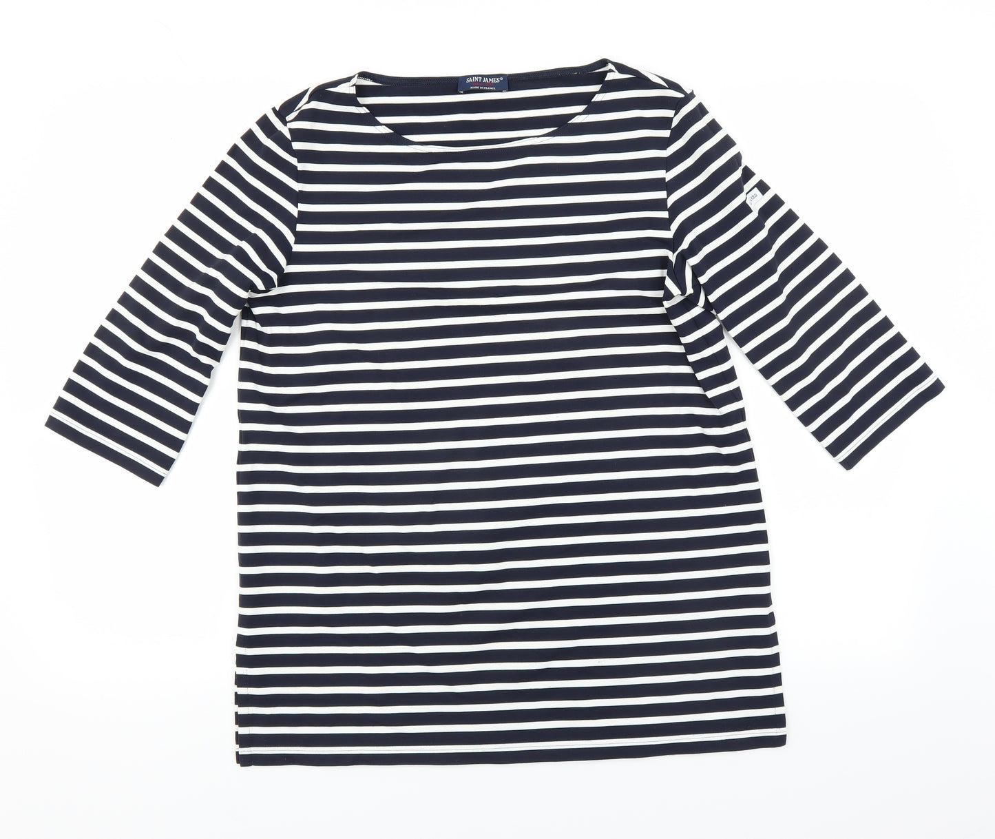 Saint James Womens Blue Striped  Basic T-Shirt Size 14