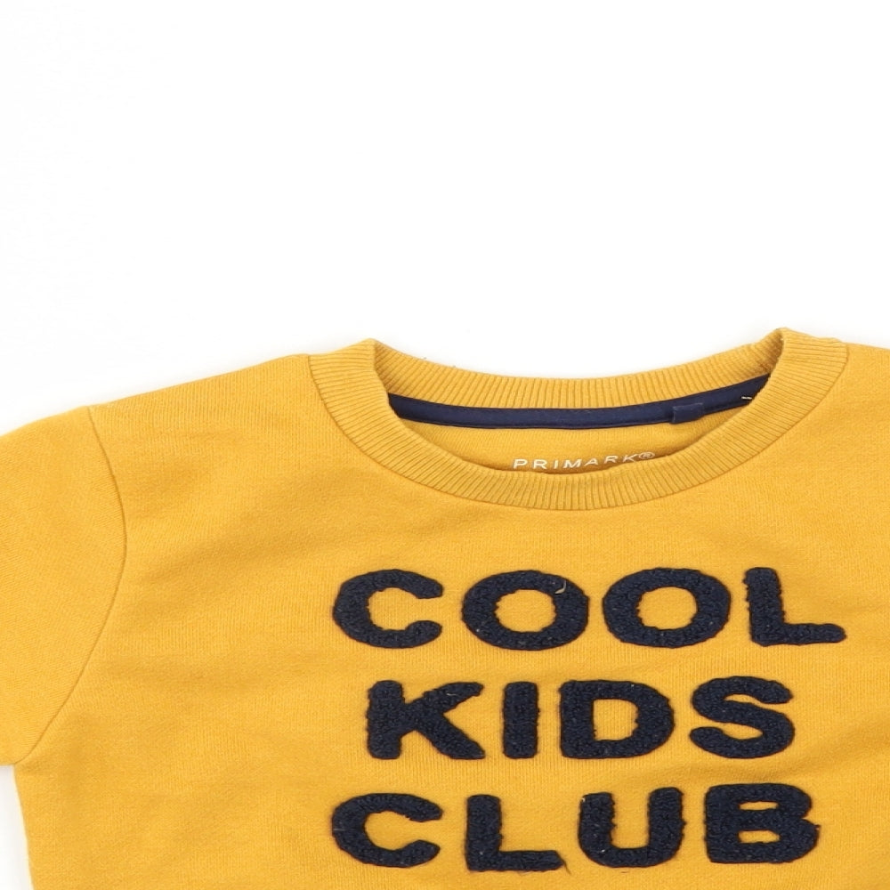 Primark Boys Yellow   Pullover Sweatshirt Size 4-5 Years  - cool kids club