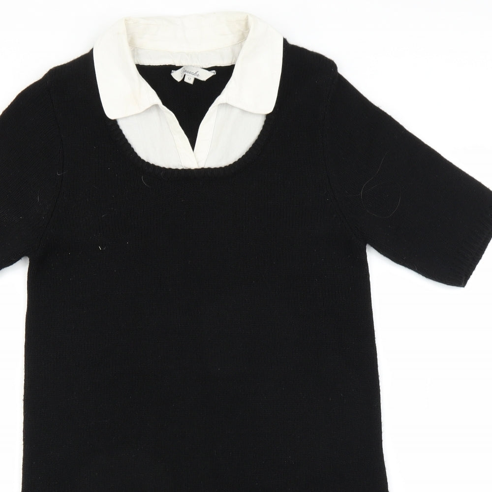 Peacocks Womens Black   Jumper Dress  Size 12