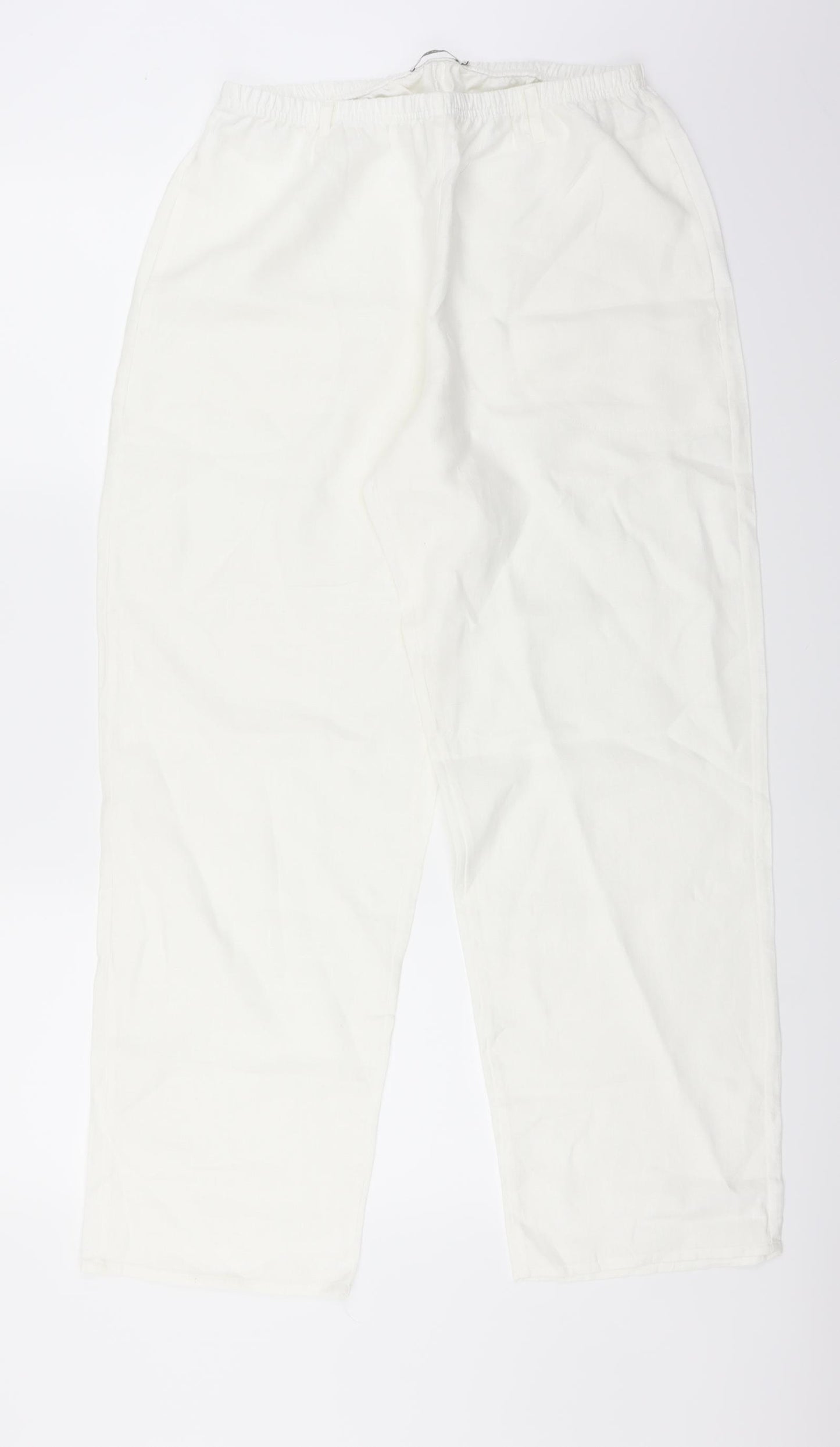 Maloka Womens White   Trousers  Size 4 L29 in - WIDE LEG