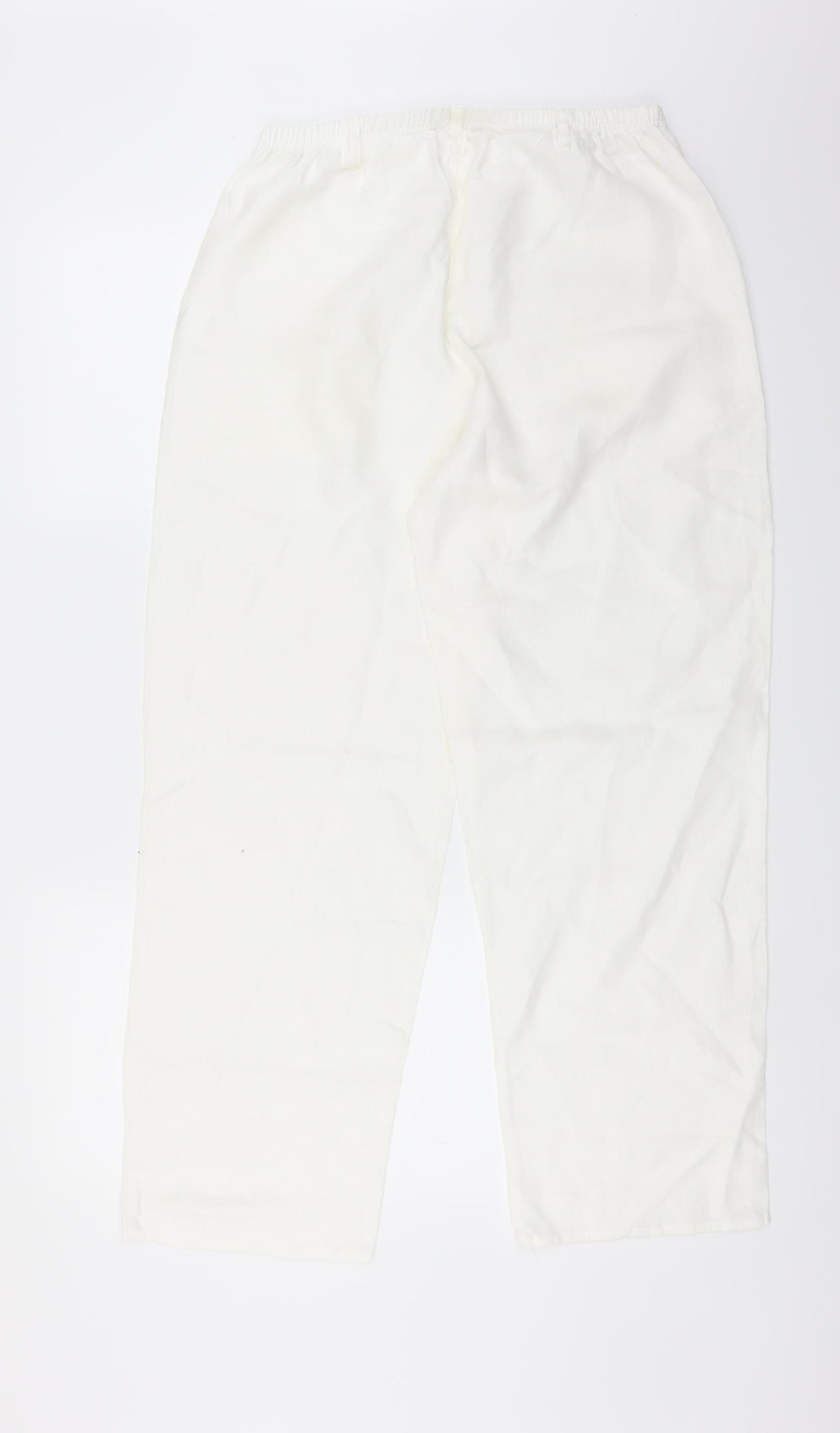 Maloka Womens White   Trousers  Size 4 L29 in - WIDE LEG