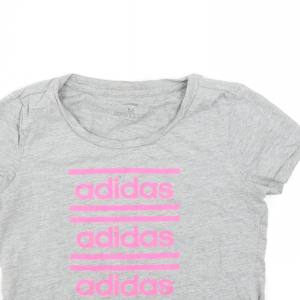 adidas Girls Grey   Basic T-Shirt Size 11-12 Years