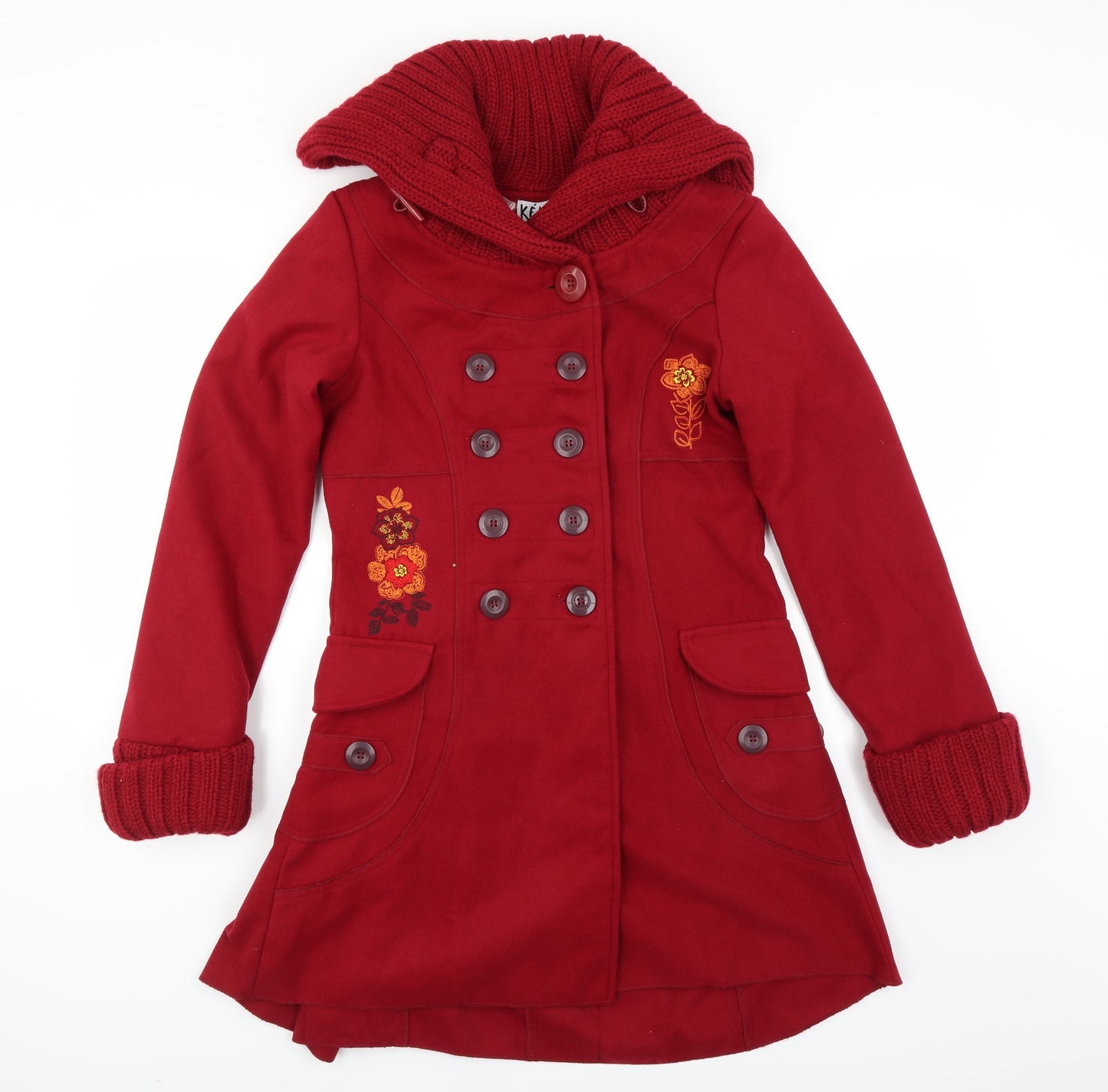 Keawa Womens Red   Jacket Coat Size S  - Floral embroidery