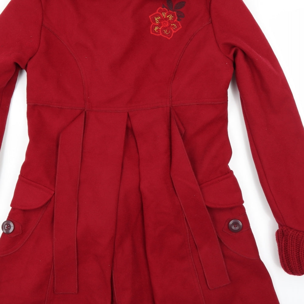 Keawa Womens Red   Jacket Coat Size S  - Floral embroidery