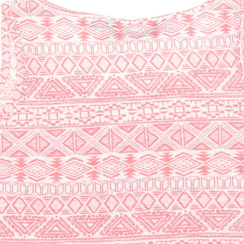 New Look Girls Pink Geometric  Cropped T-Shirt Size 14-15 Years