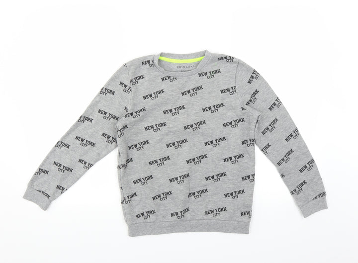 Primark Boys Grey   Pullover Sweatshirt Size 10-11 Years  - New York City