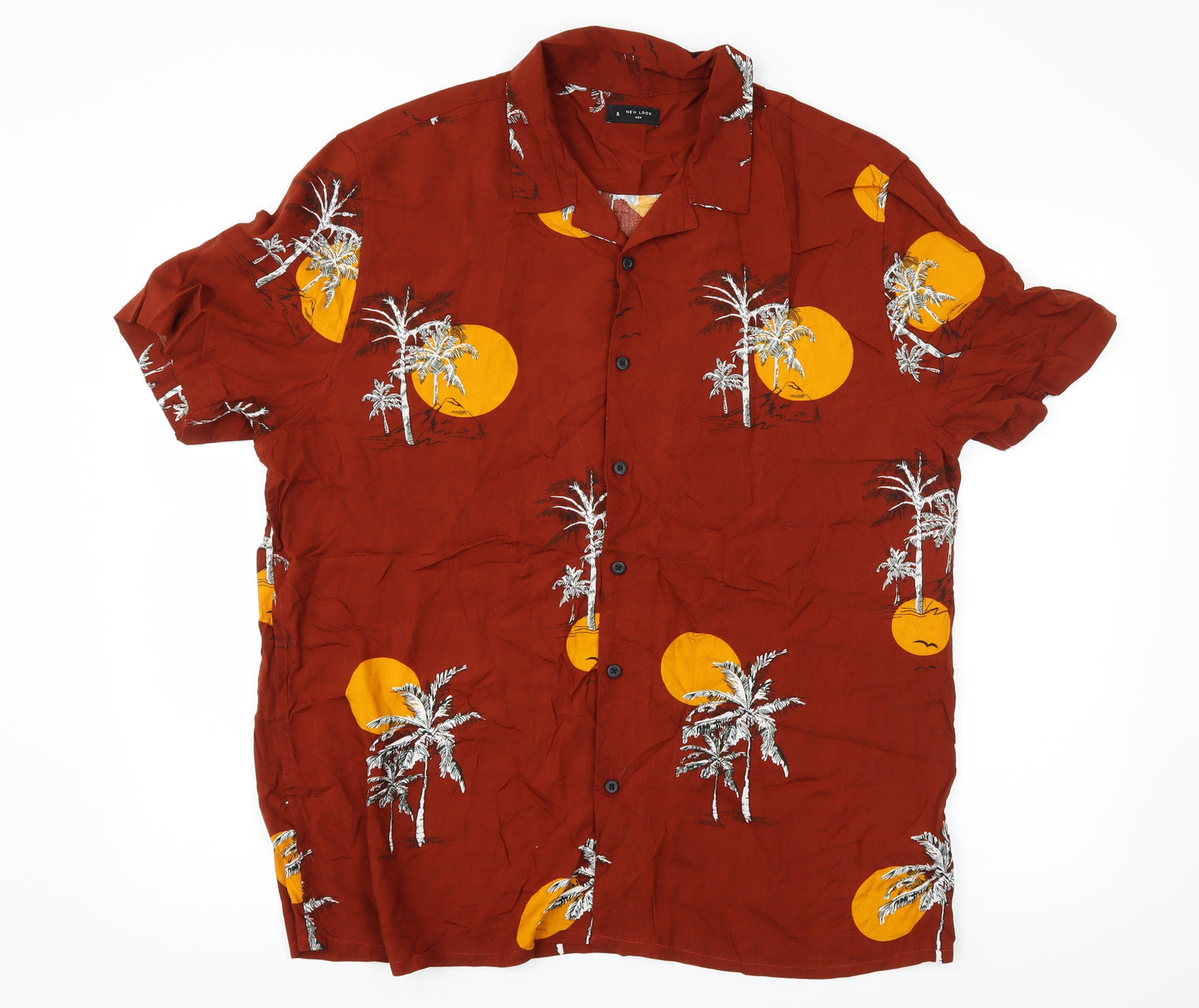 New Look Mens Brown    Button-Up Size XL