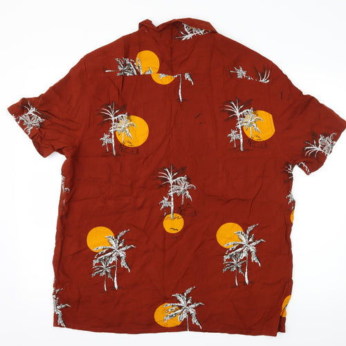 New Look Mens Brown    Button-Up Size XL