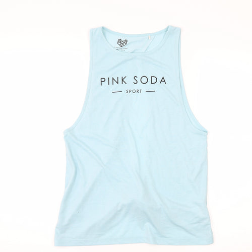 PINK Womens Blue  Jersey Basic Tank Size 8  - Pink Soda