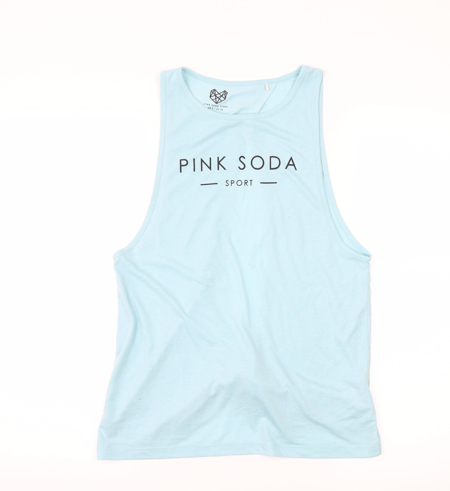 PINK Womens Blue  Jersey Basic Tank Size 8  - Pink Soda