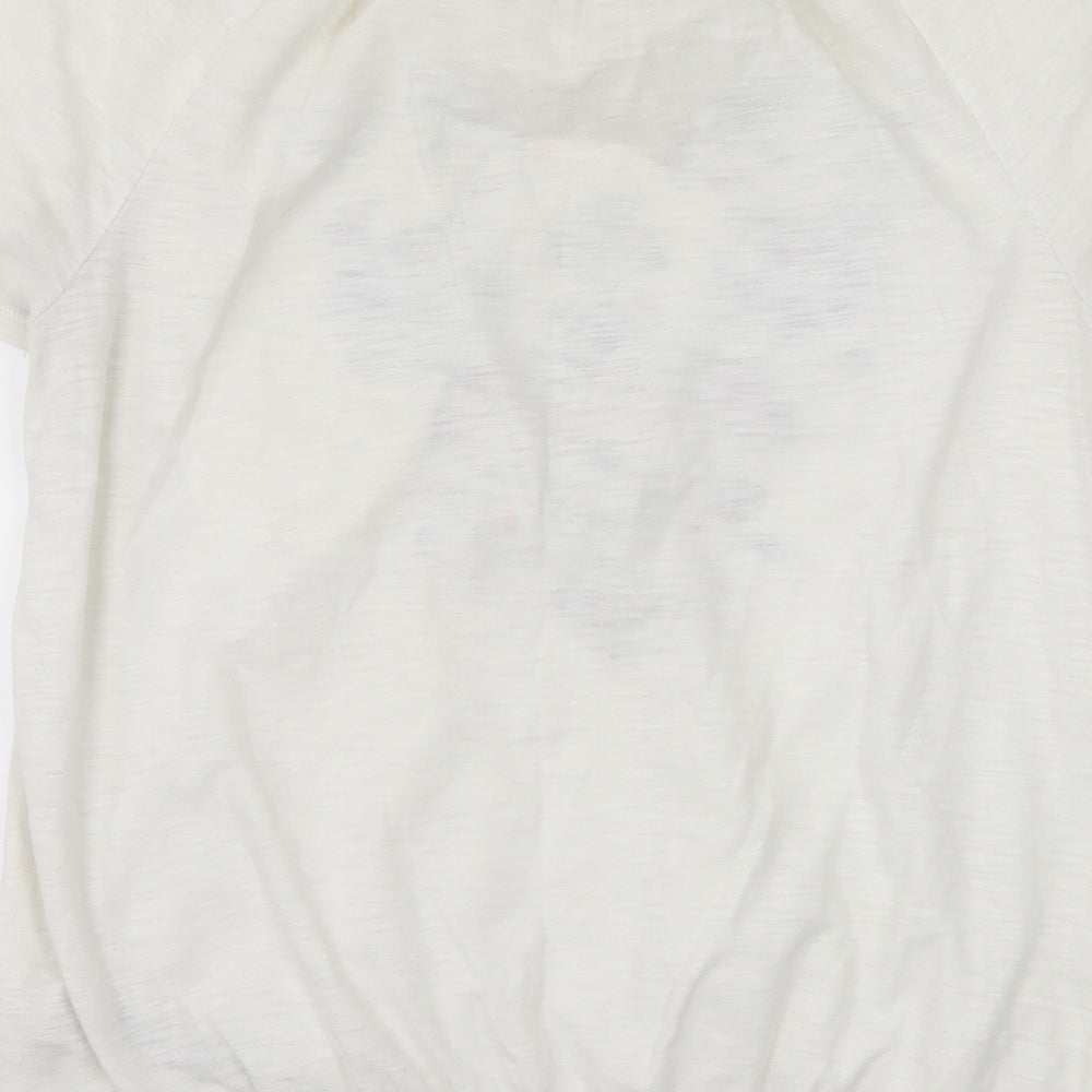 Marks and Spencer Womens White Geometric Jersey Basic T-Shirt Size 12