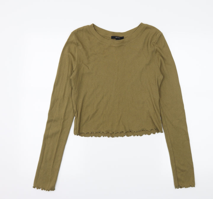 FOREVER 21 Womens Green Jersey Basic T-Shirt Size L