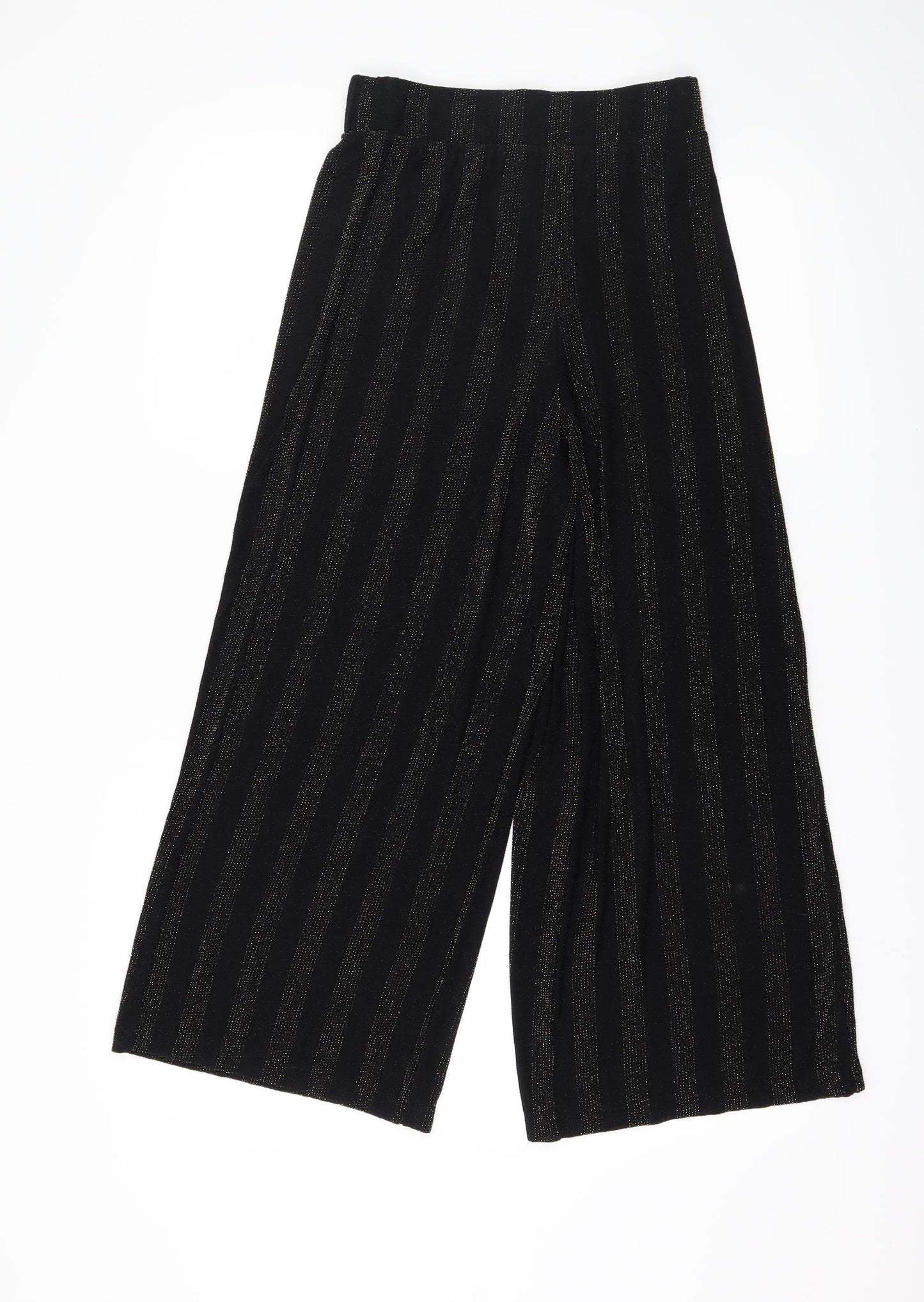 Monki Womens Black Striped  Cropped Trousers Size XS L25 in