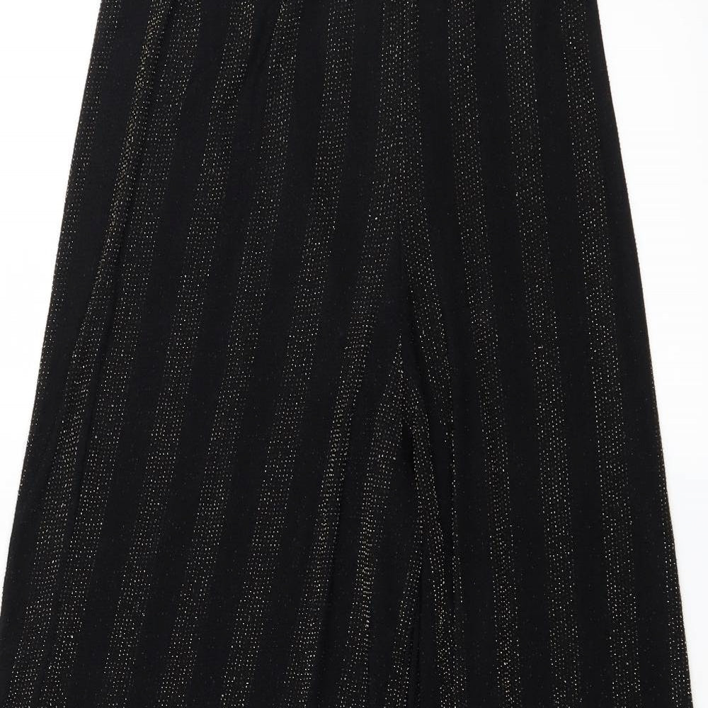 Monki Womens Black Striped  Cropped Trousers Size XS L25 in