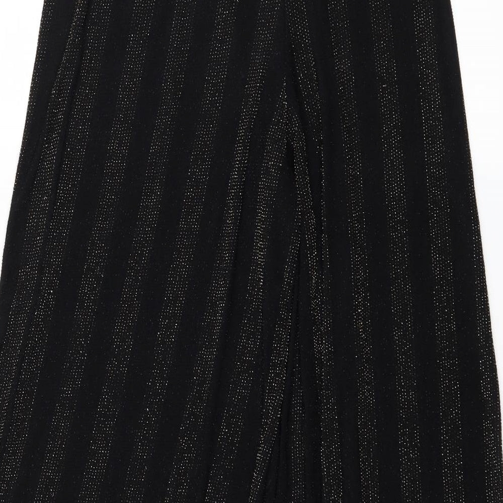 Monki Womens Black Striped  Cropped Trousers Size XS L25 in