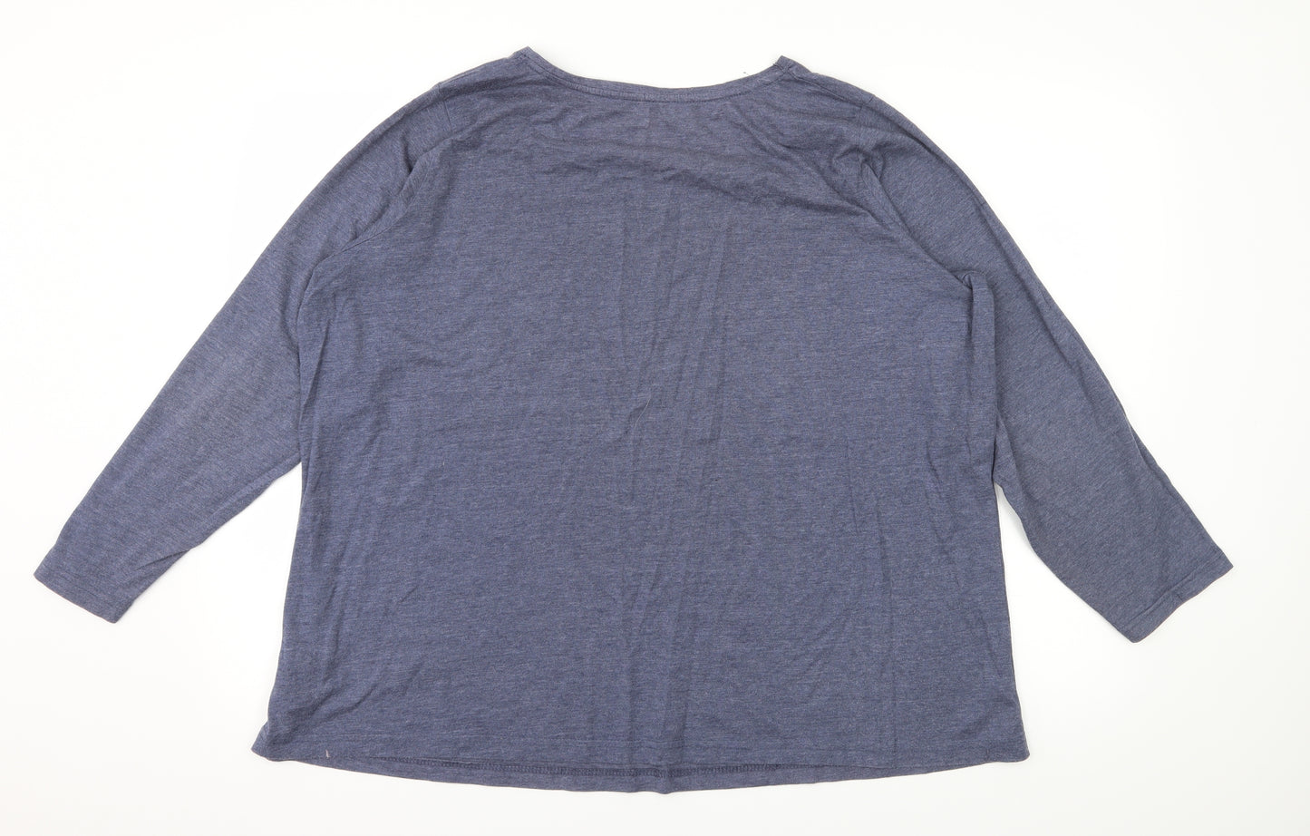 Pretty Secrets Womens Blue Solid Jersey Top Pyjama Top Size 10  - Brunch
