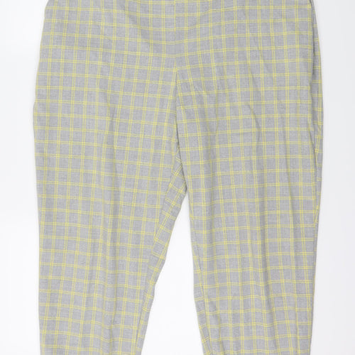 Primark Womens Grey Check  Cropped Trousers Size 18 L24 in