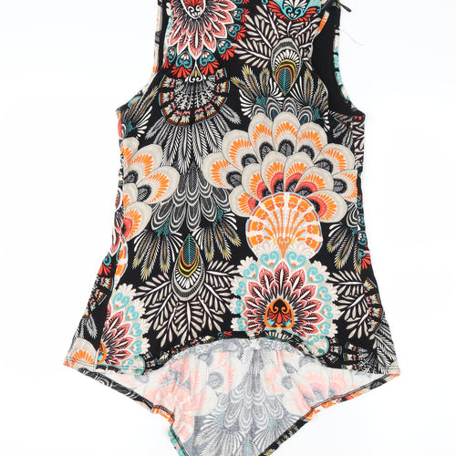 Wallis Womens Multicoloured Paisley Jersey Basic Tank Size S  - Embelished Neckline