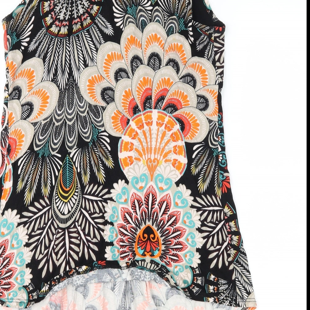 Wallis Womens Multicoloured Paisley Jersey Basic Tank Size S  - Embelished Neckline