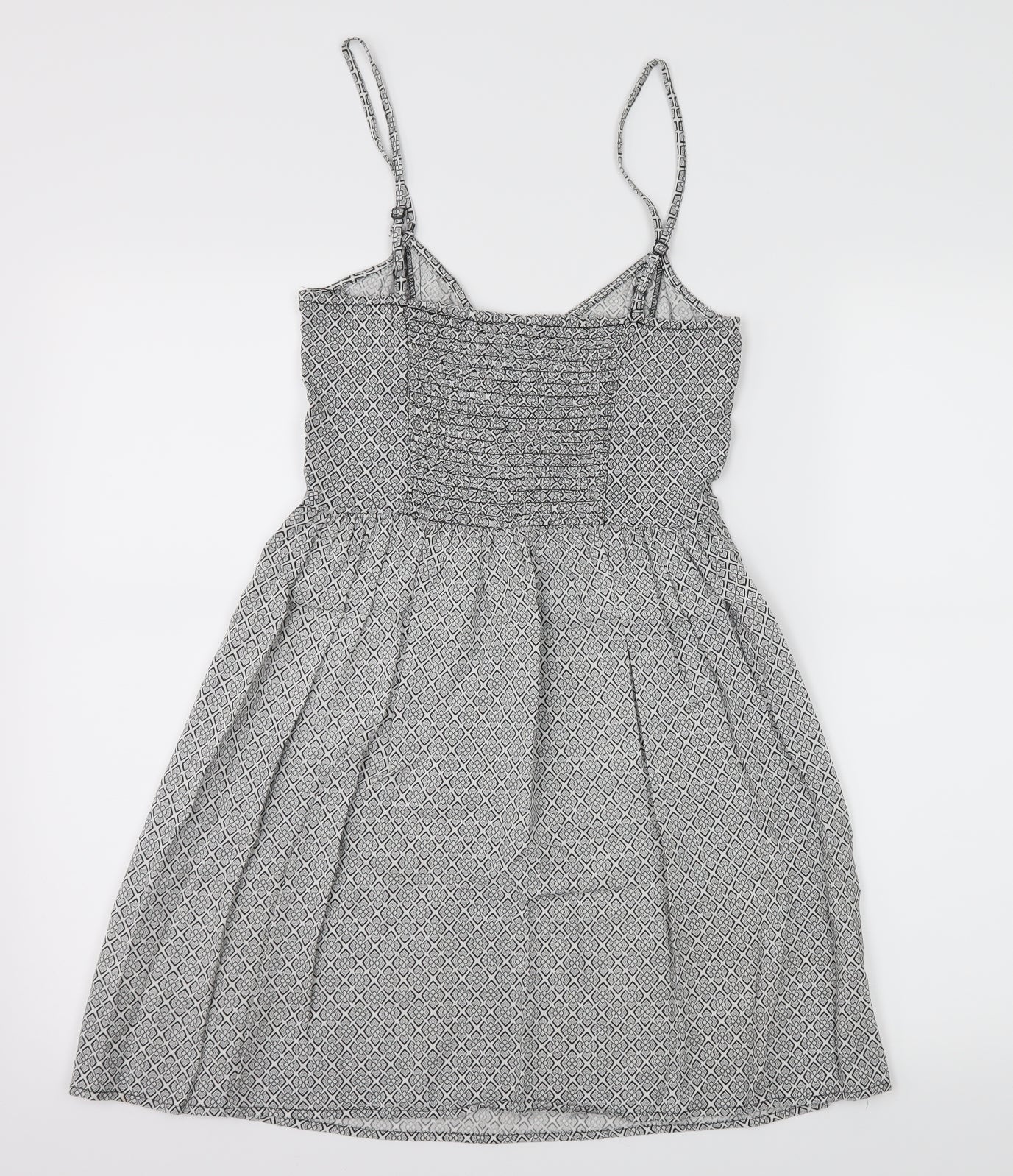 Divided by H&M Womens White Geometric  Skater Dress  Size 6