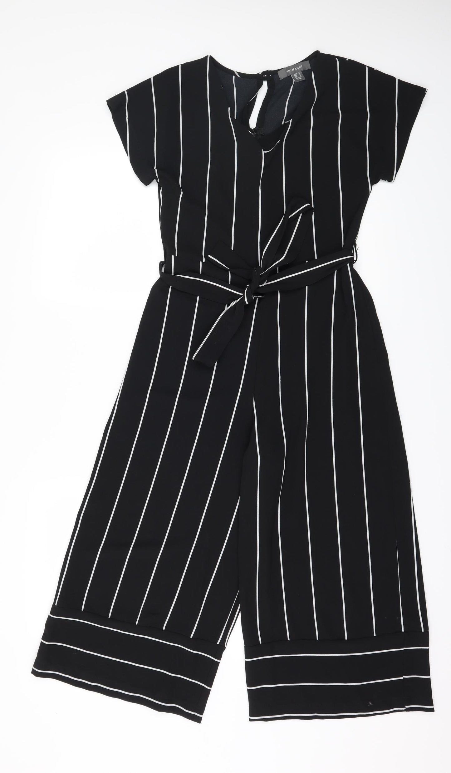 Primark Womens Black Striped  Jumpsuit One-Piece Size 8 L19 in