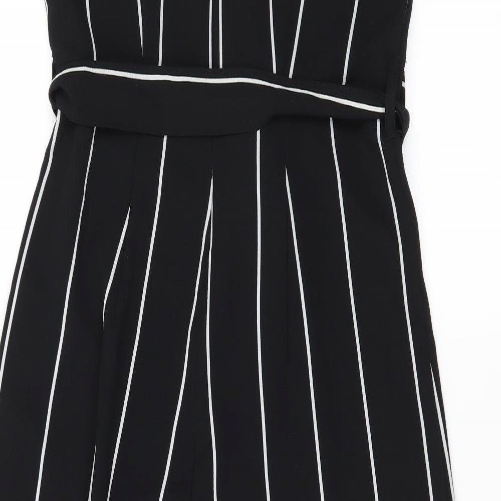 Primark Womens Black Striped  Jumpsuit One-Piece Size 8 L19 in