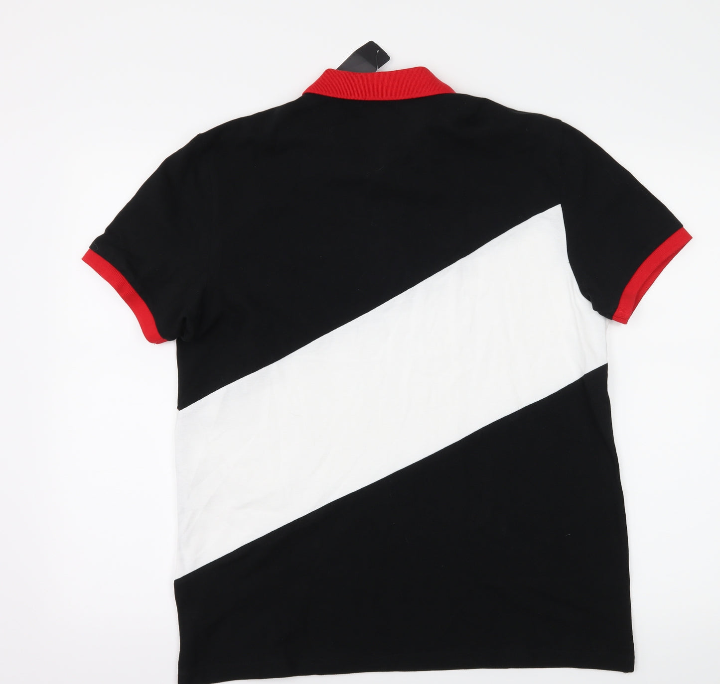 FOREVER 21 Mens Black Striped Jersey  Polo Size M